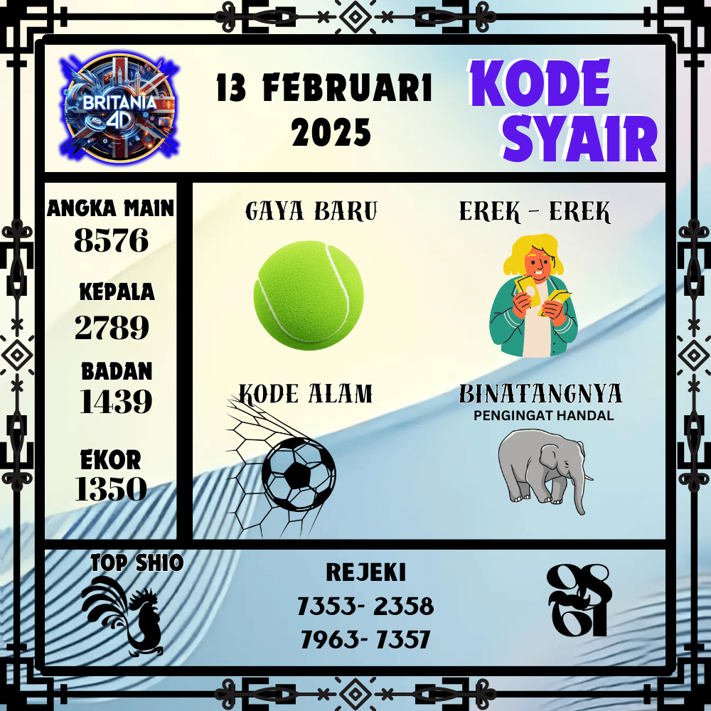 Kode Syair Britania4D Pools - Februari Pools
