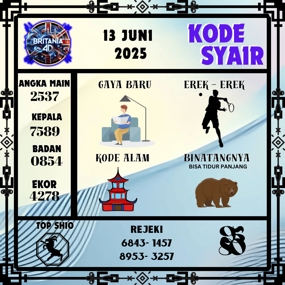 Kode Syair Britania Pools - Juni Pools
