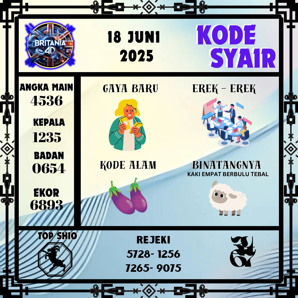 Kode Syair Britania Pools - Juni Pools