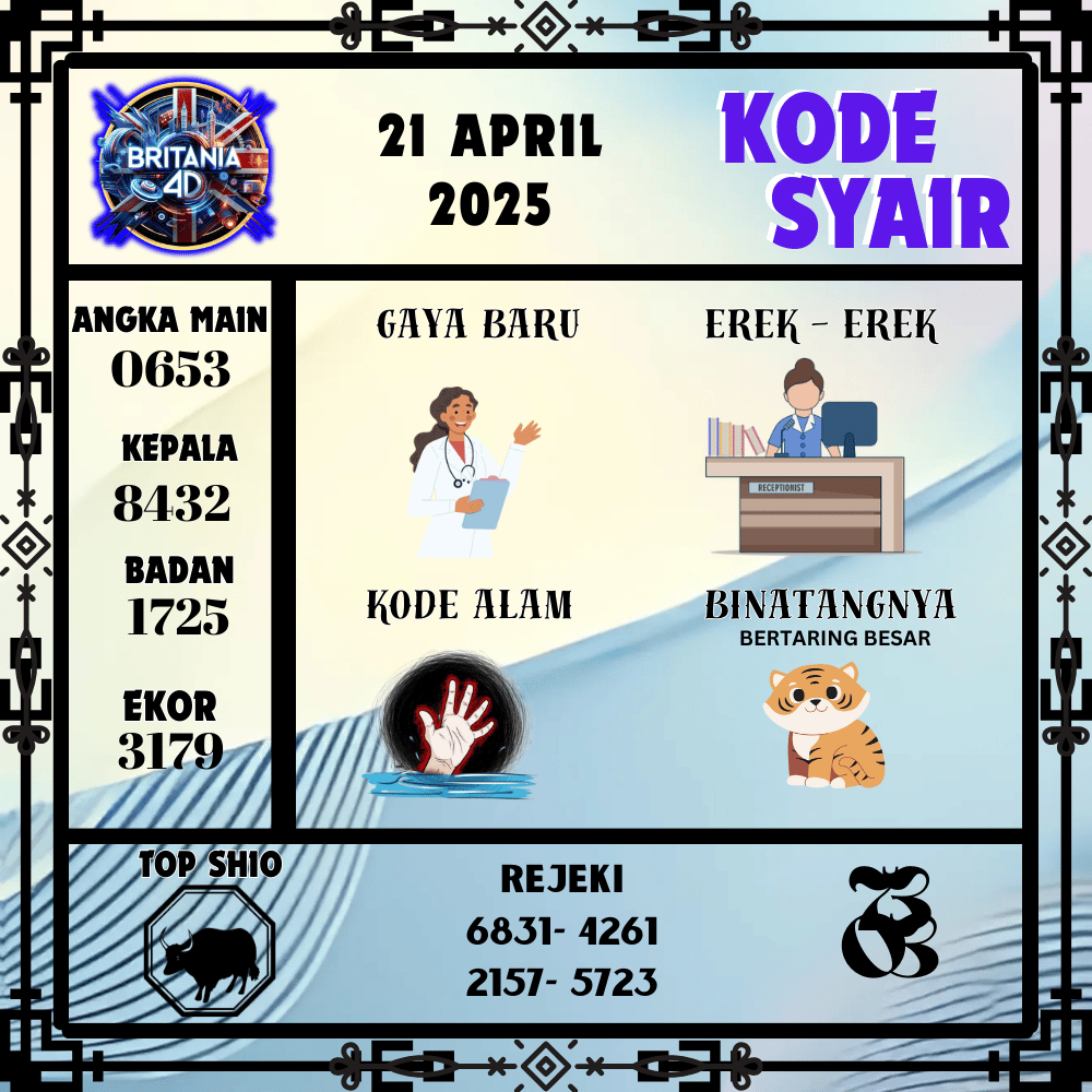 Kode Syair Britania Pools - April Pools
