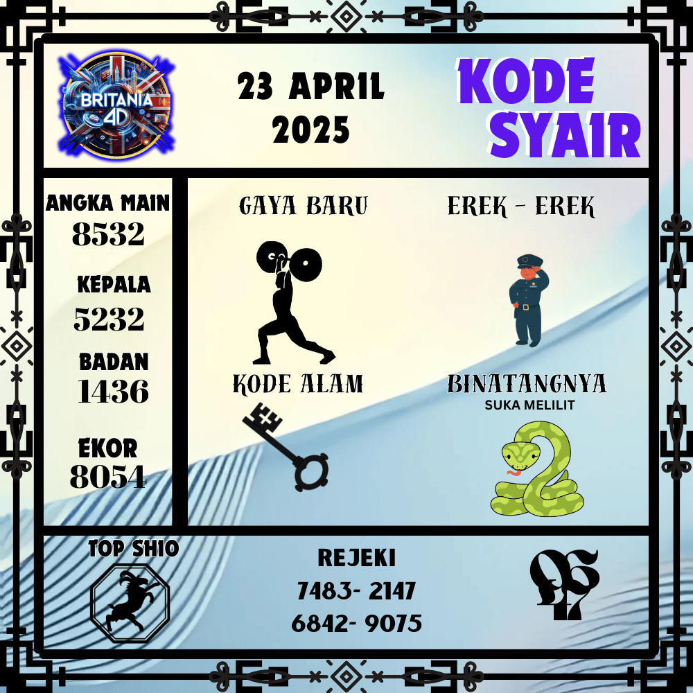 Kode Syair Britania Pools - April Pools