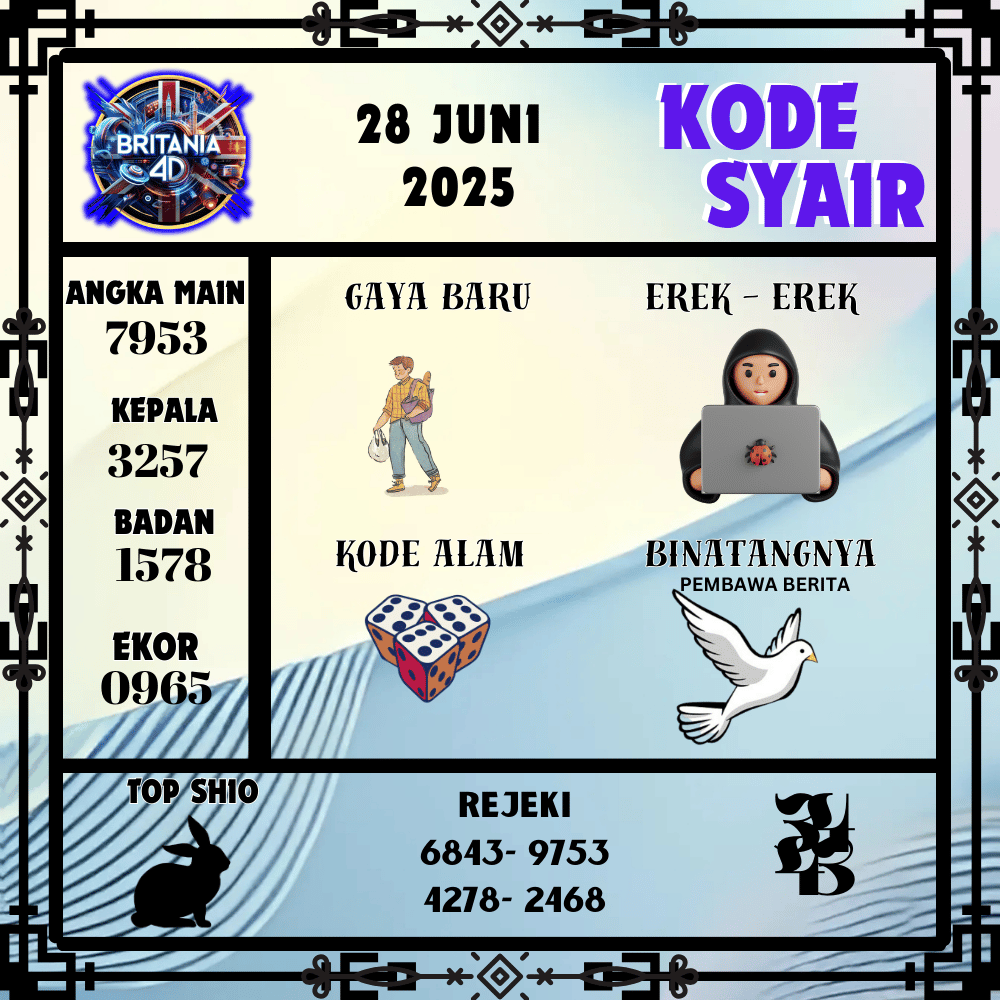 Kode Syair Britania Pools - Juni Pools