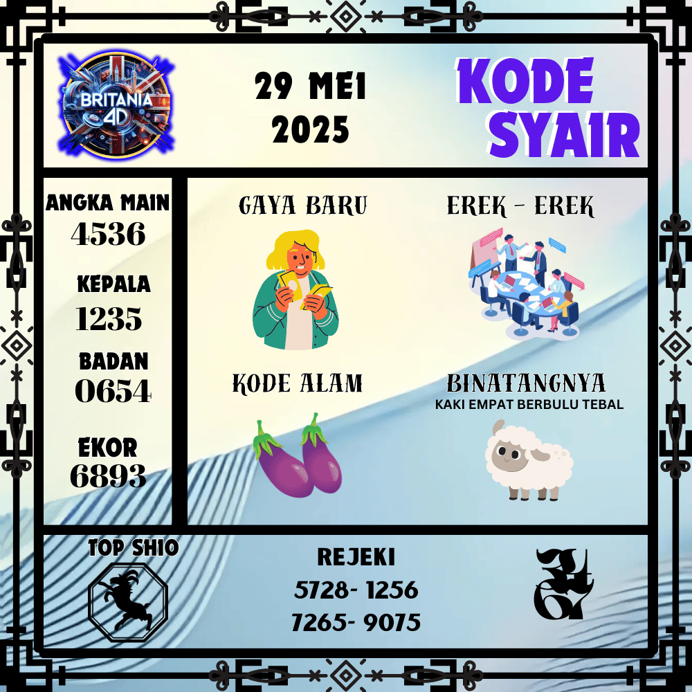 Kode Syair Britania Pools - Mei Pools