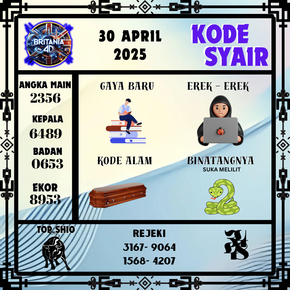 Kode Syair Britania Pools - April Pools