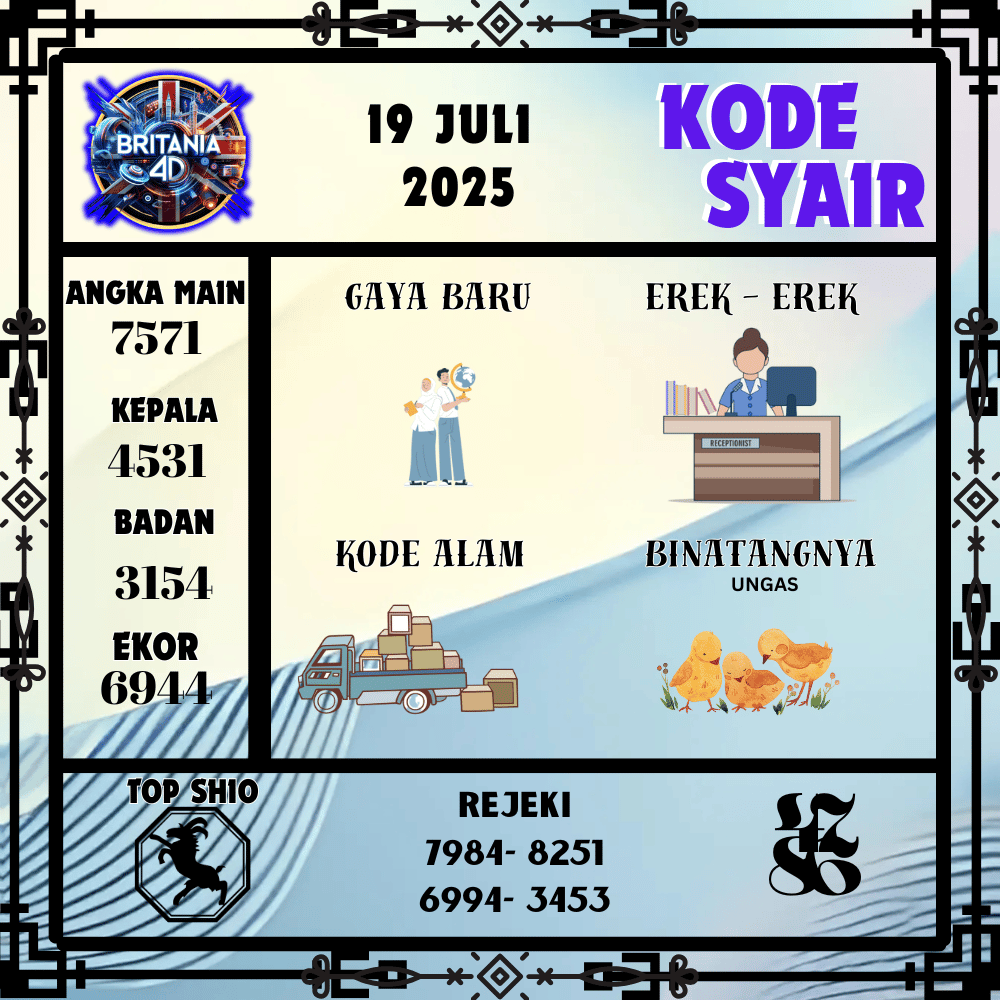 Kode Syair Britania Pools - Juli Pools