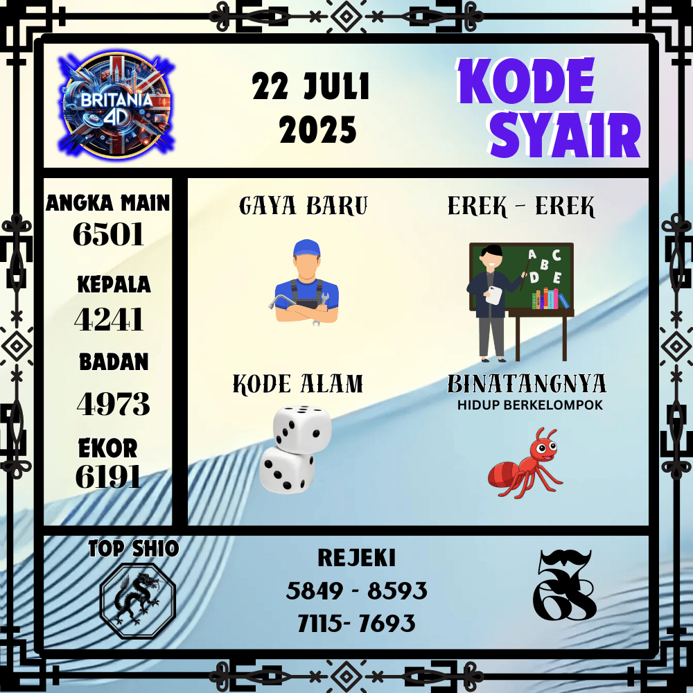 Kode Syair Britania Pools - Juli Pools