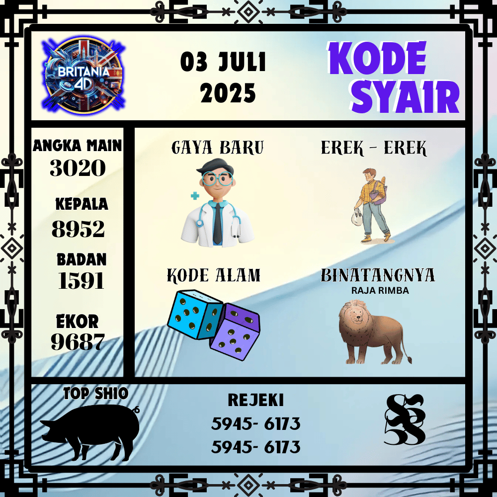 Kode Syair Britania Pools - Juli Pools