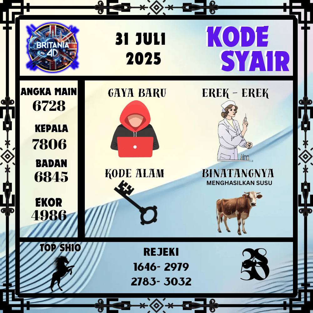 Kode Syair Britania Pools - Juli Pools