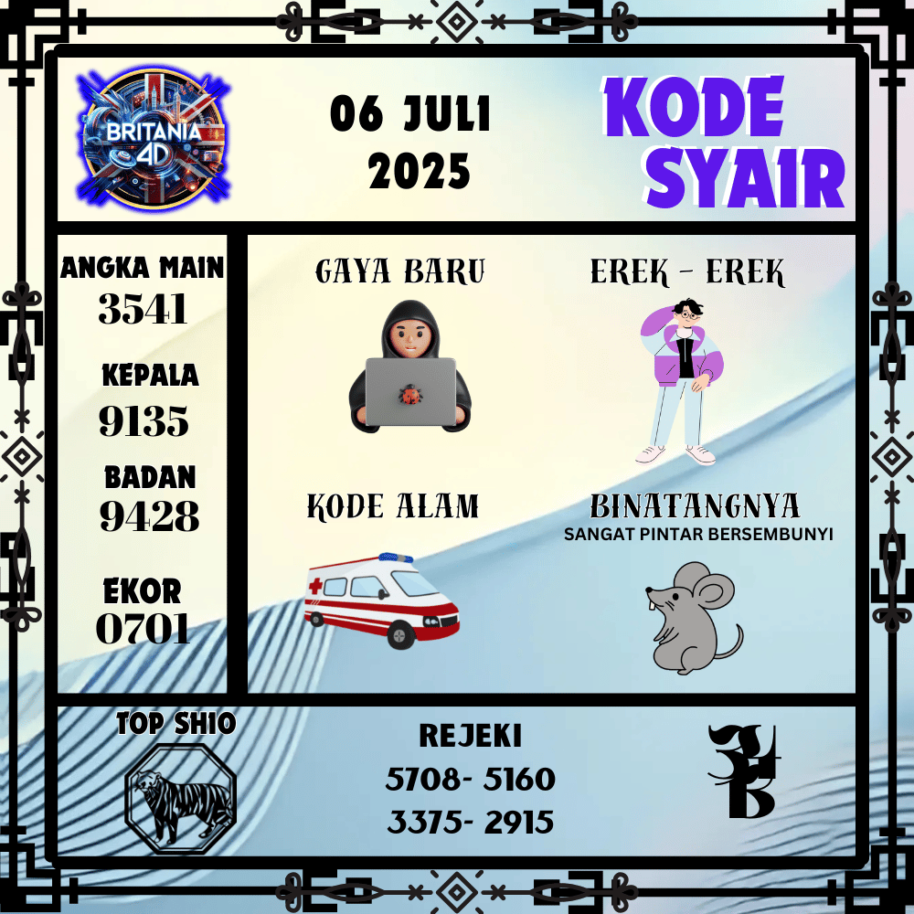 Kode Syair Britania Pools - Juli Pools