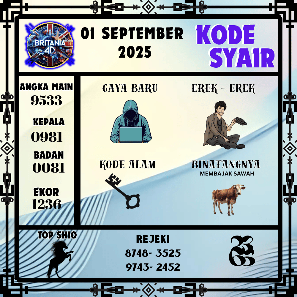 Kode Syair Britania Pools - September Pools