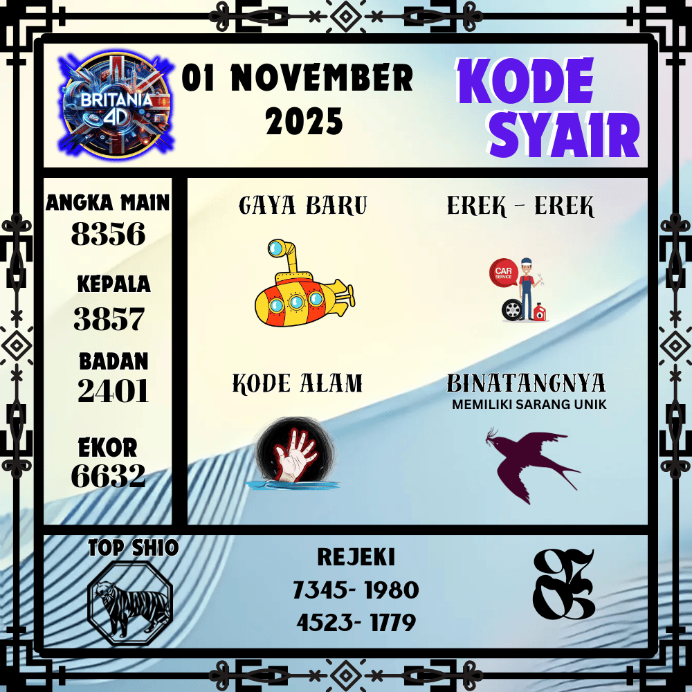 Kode Syair Britania Pools - November Pools