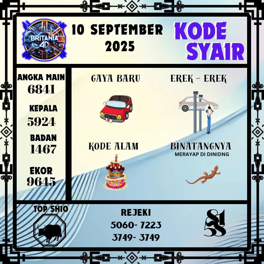 Kode Syair Britania Pools - September Pools