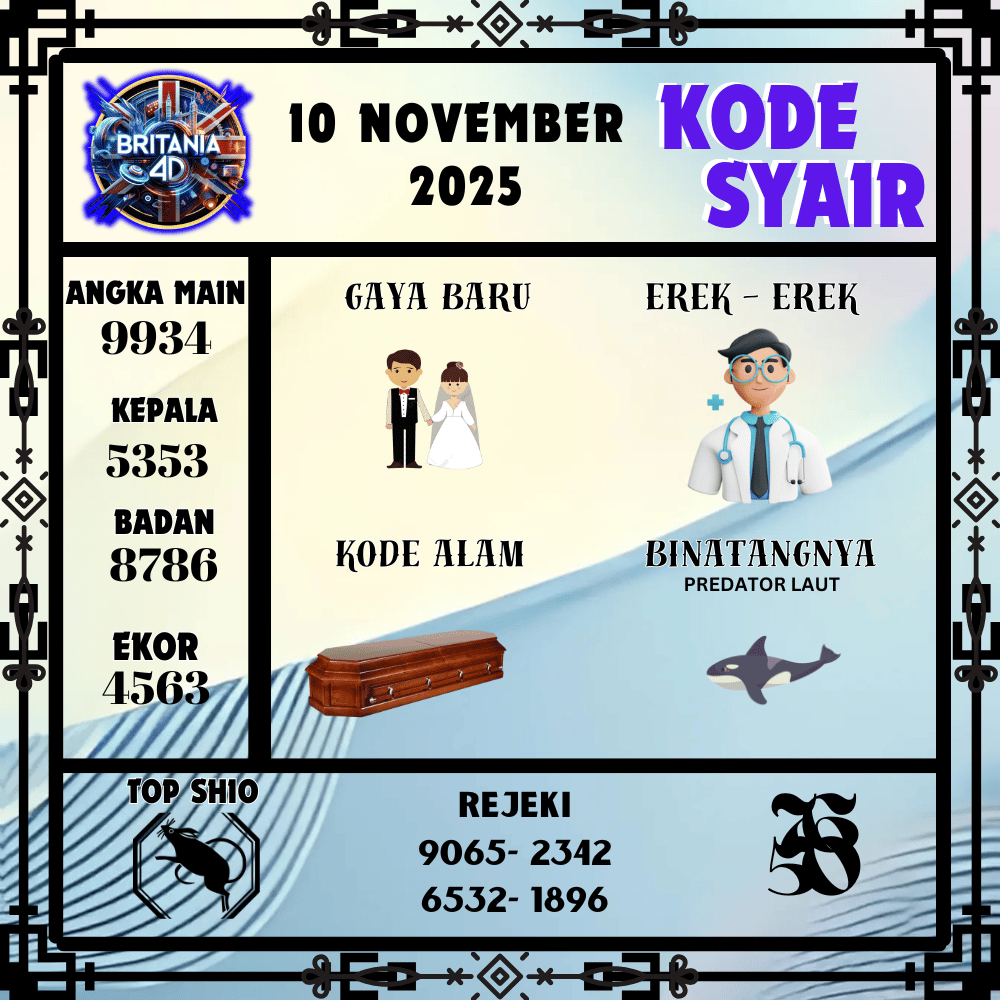 Kode Syair Britania Pools - November Pools