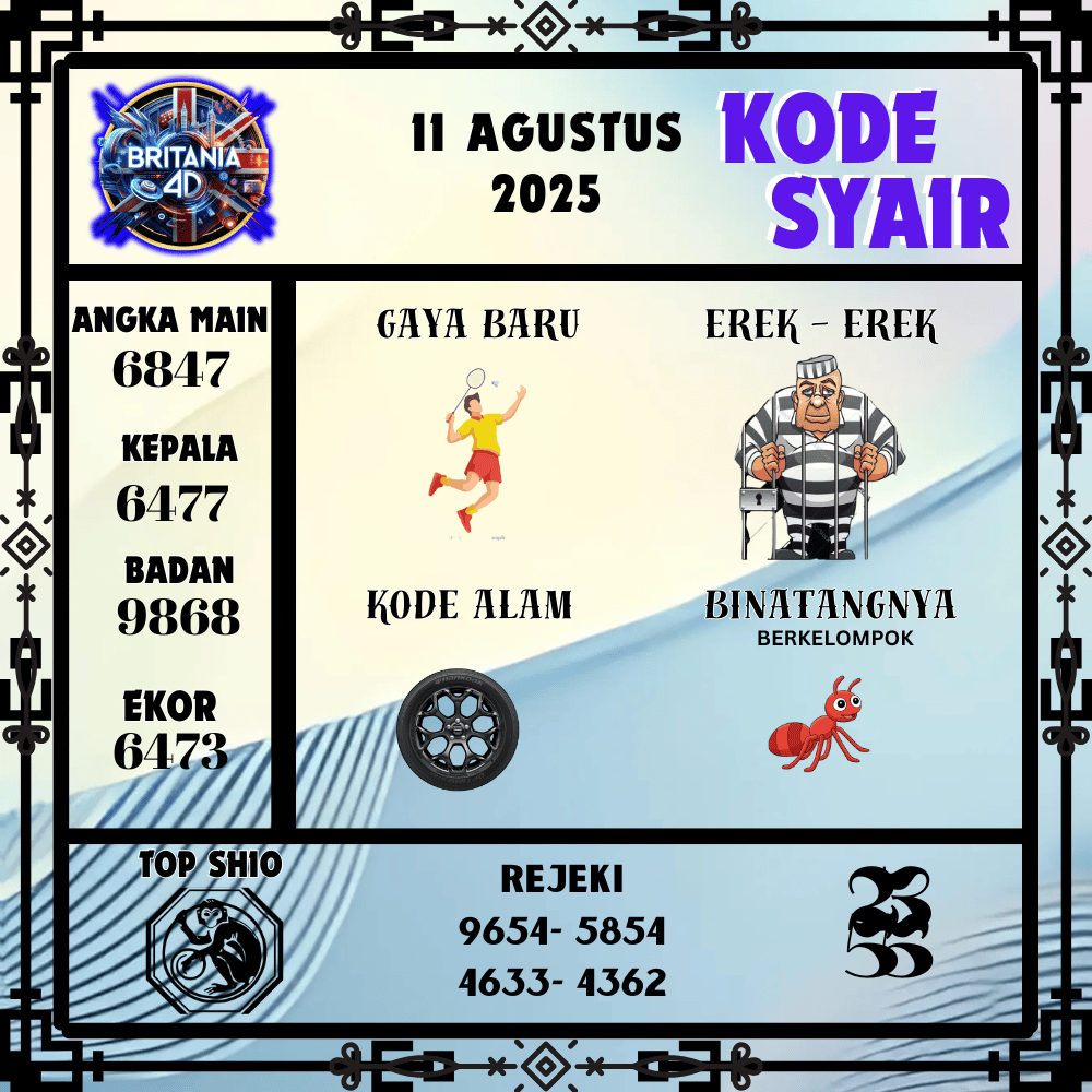 Kode Syair Britania Pools - Agustus Pools
