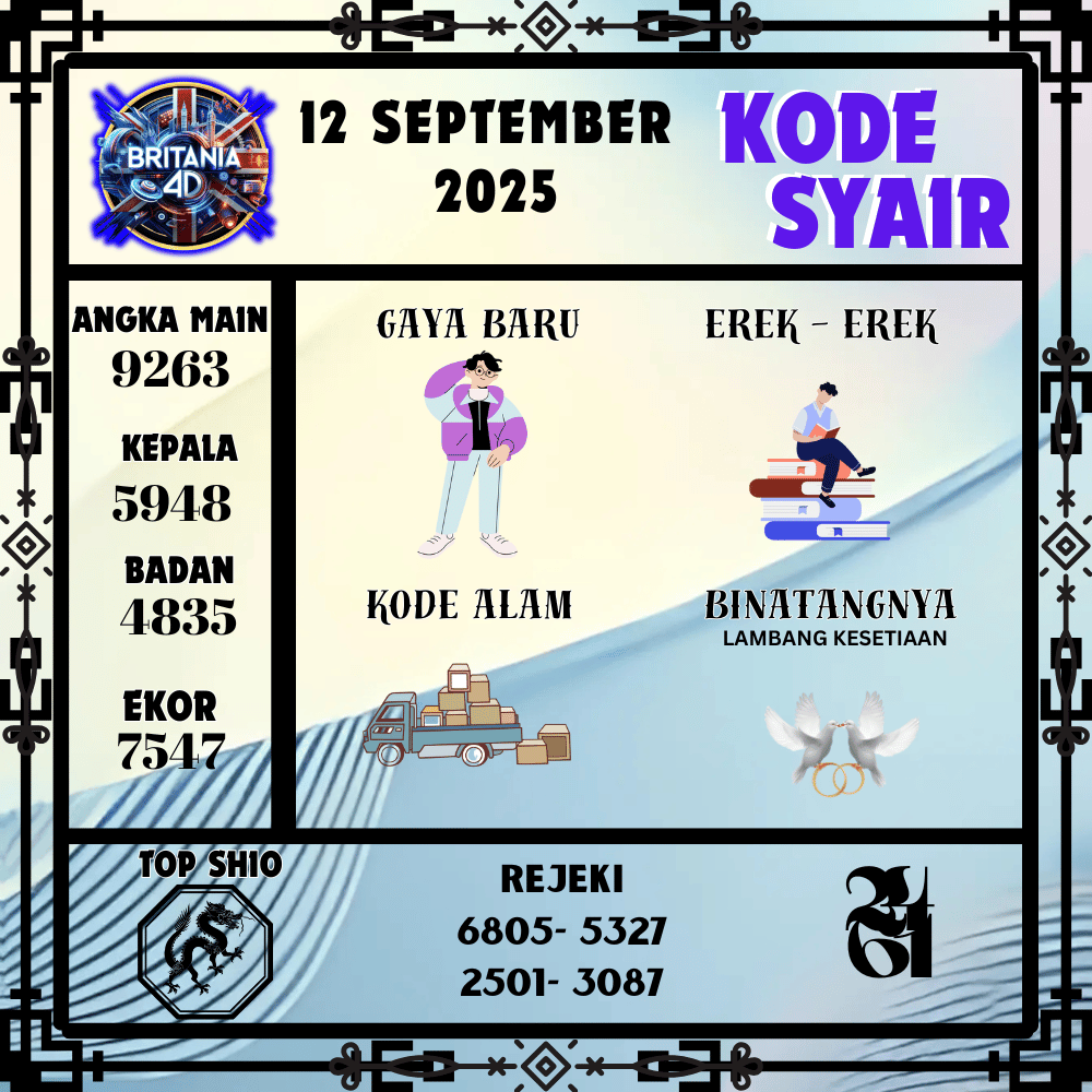 Kode Syair Britania Pools - September Pools