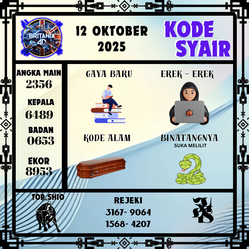 Kode Syair Britania Pools - Oktober Pools