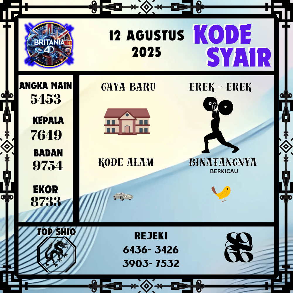 Kode Syair Britania Pools - Agustus Pools