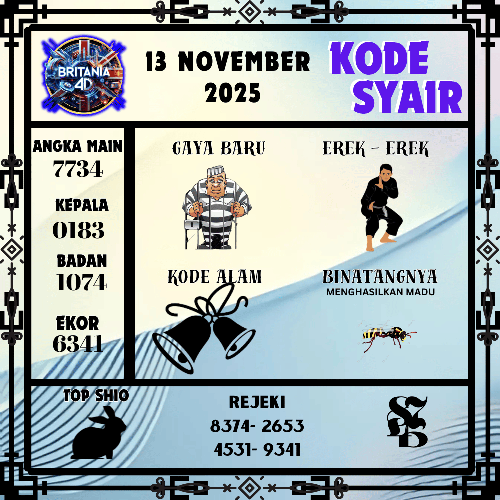 Kode Syair Britania Pools - November Pools