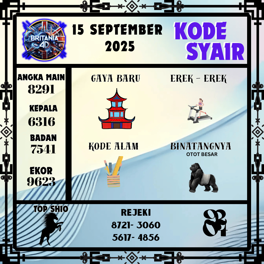 Kode Syair Britania Pools - September Pools