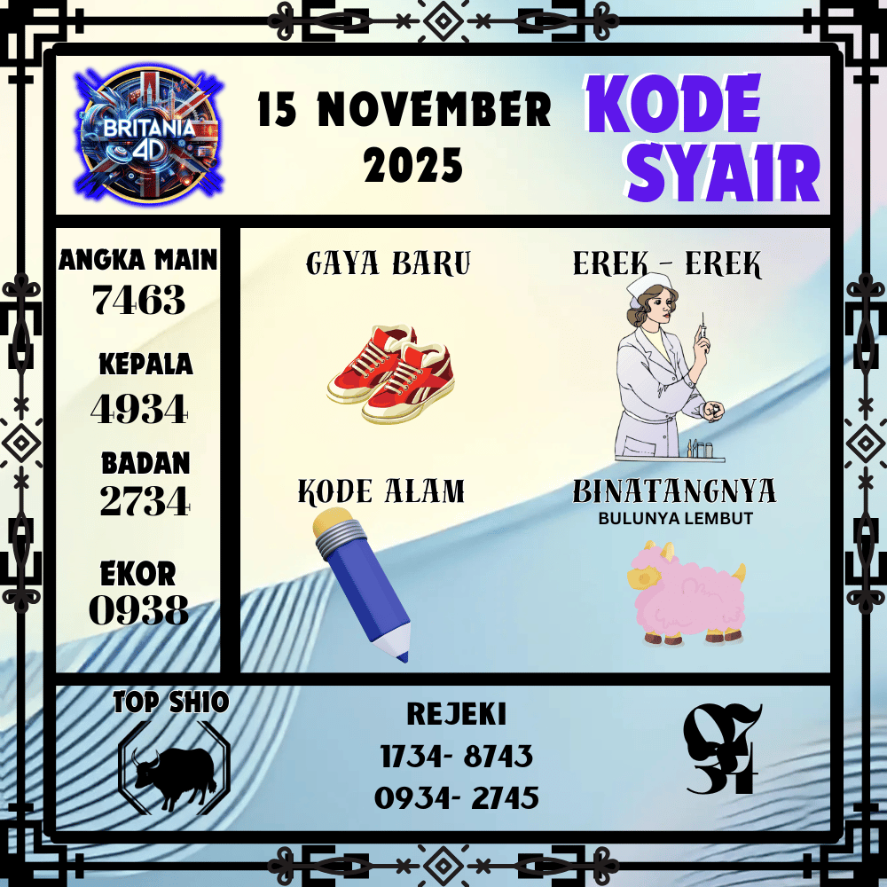 Kode Syair Britania Pools - November Pools