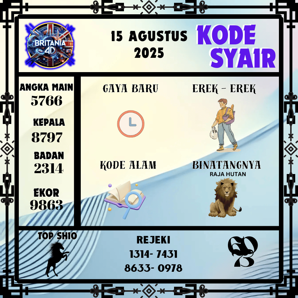 Kode Syair Britania Pools - Agustus Pools