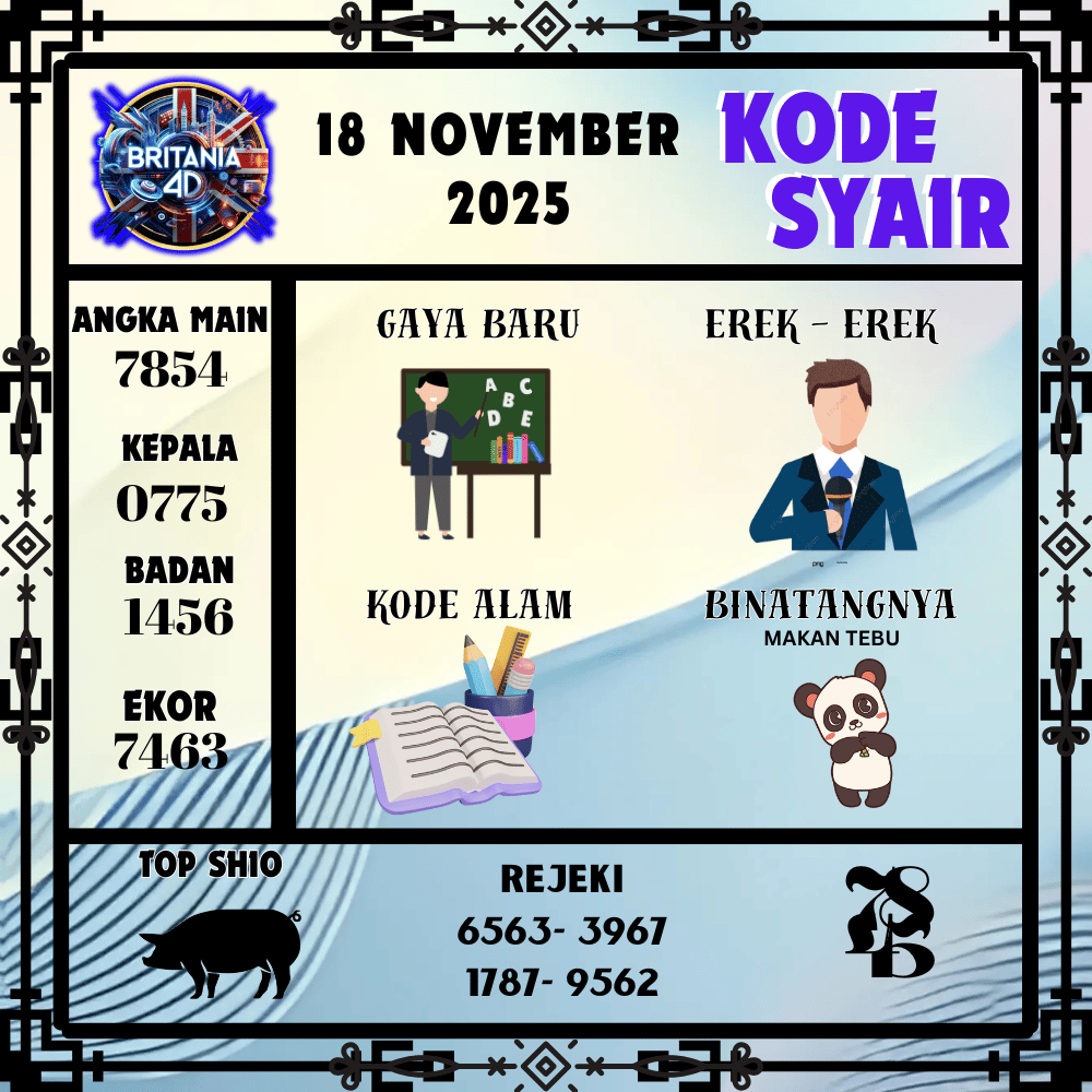 Kode Syair Britania Pools - November Pools