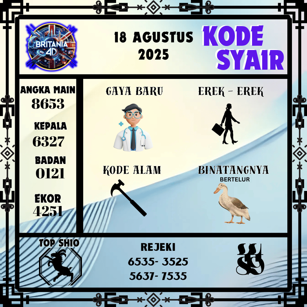 Kode Syair Britania Pools - Agustus Pools