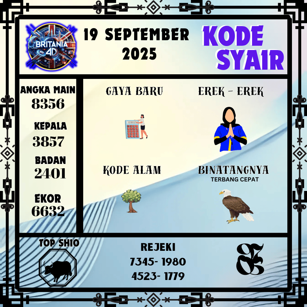 Kode Syair Britania Pools - September Pools