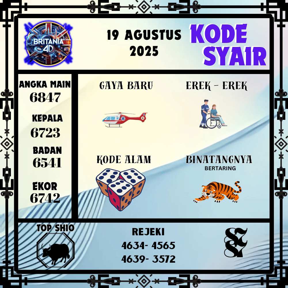 Kode Syair Britania Pools - Agustus Pools