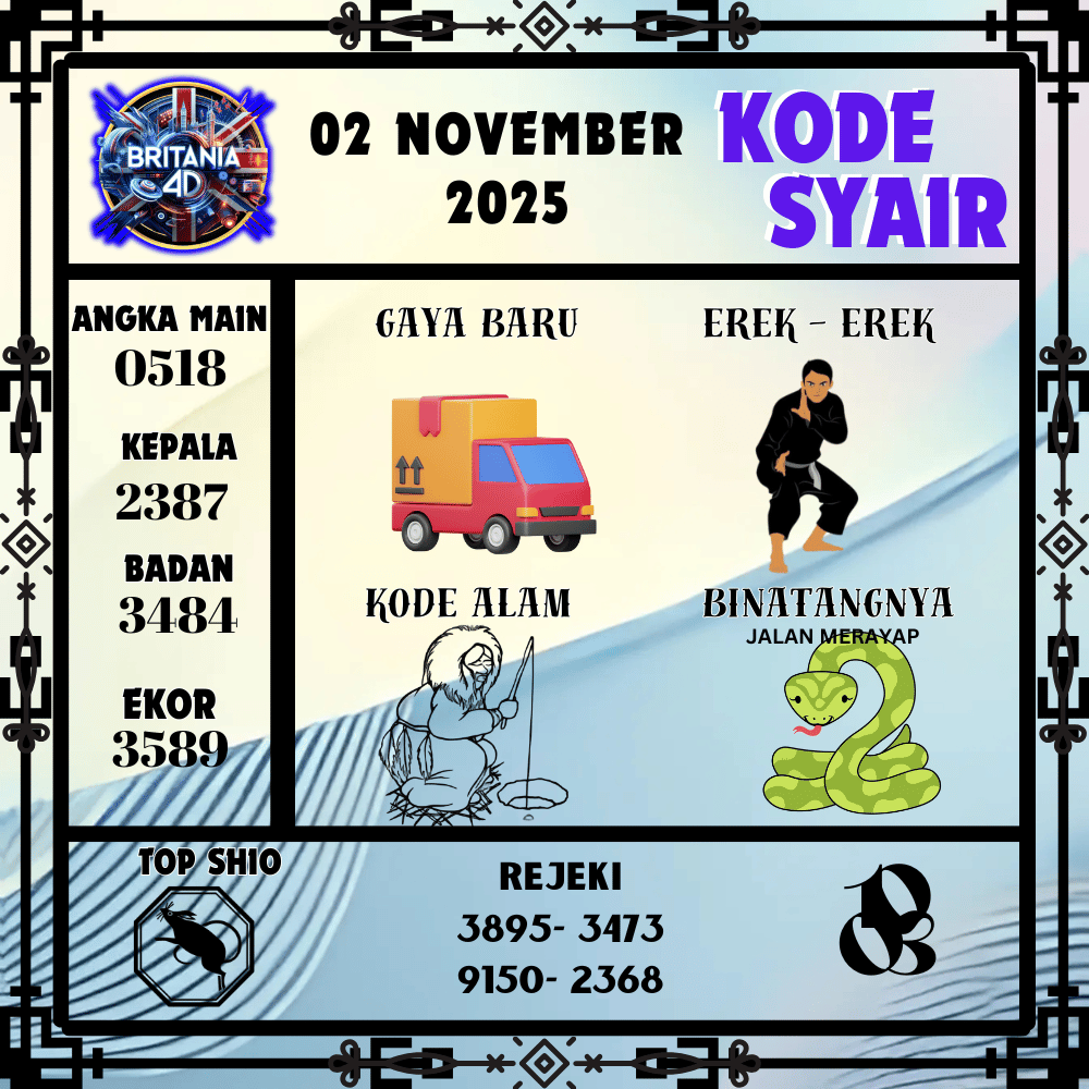 Kode Syair Britania Pools - November Pools