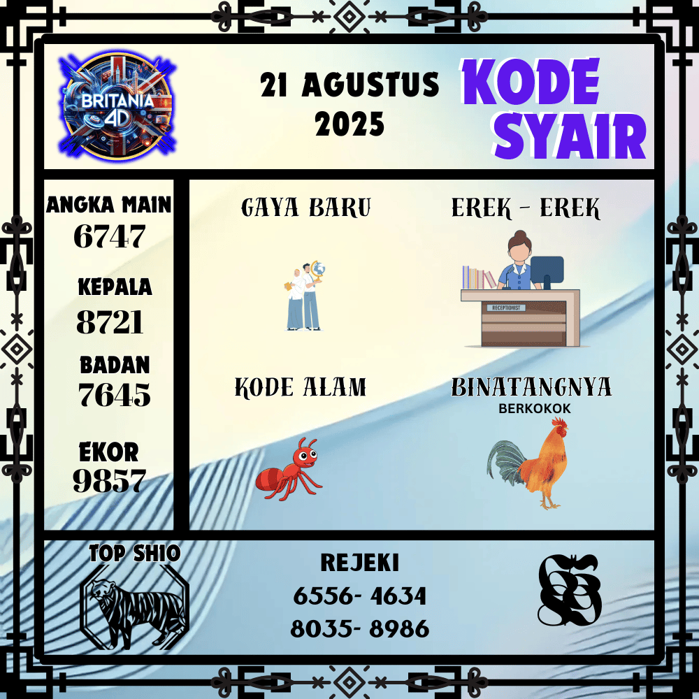 Kode Syair Britania Pools - Agustus Pools