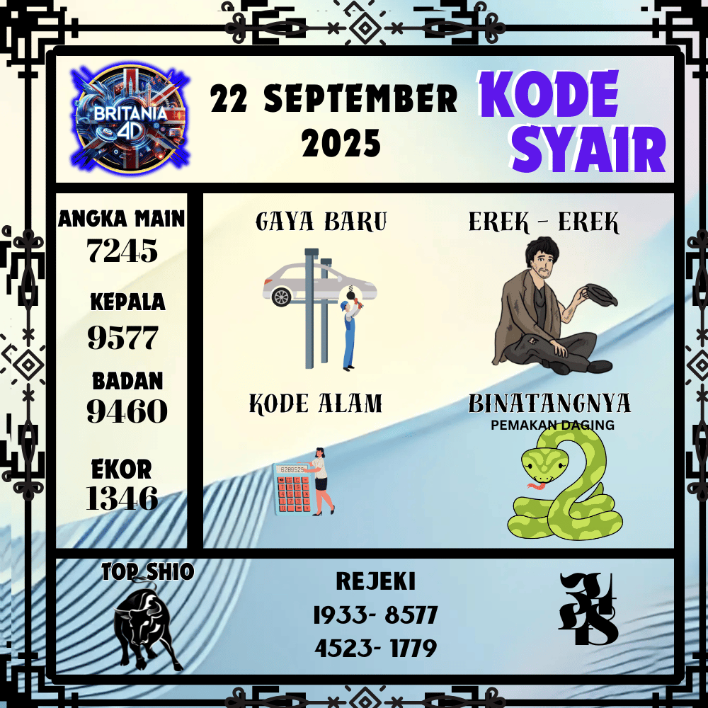Kode Syair Britania Pools - September Pools