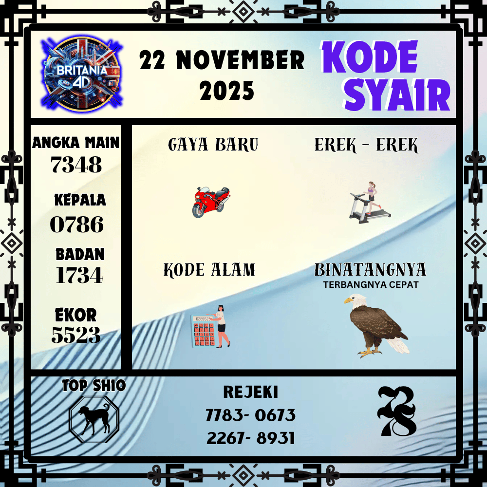 Kode Syair Britania Pools - November Pools