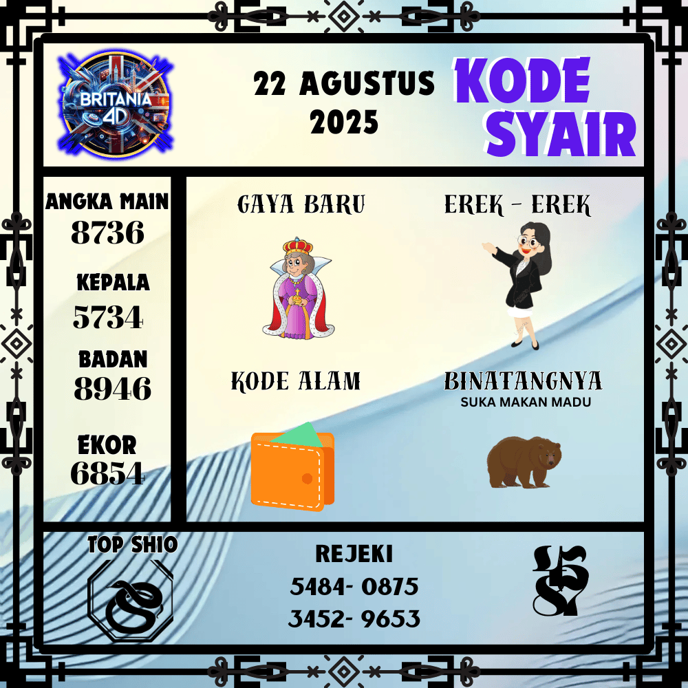 Kode Syair Britania Pools - Agustus Pools