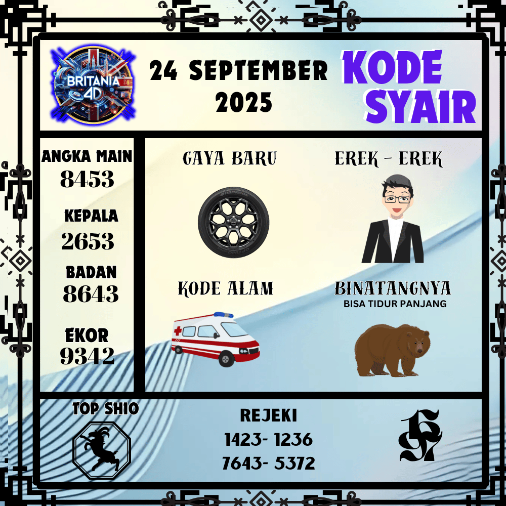 Kode Syair Britania Pools - September Pools