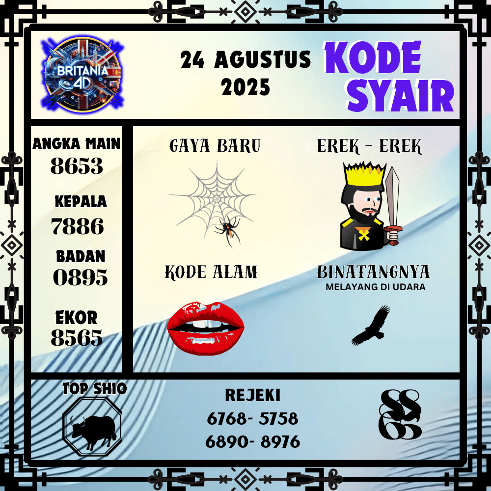 Kode Syair Britania Pools - Agustus Pools