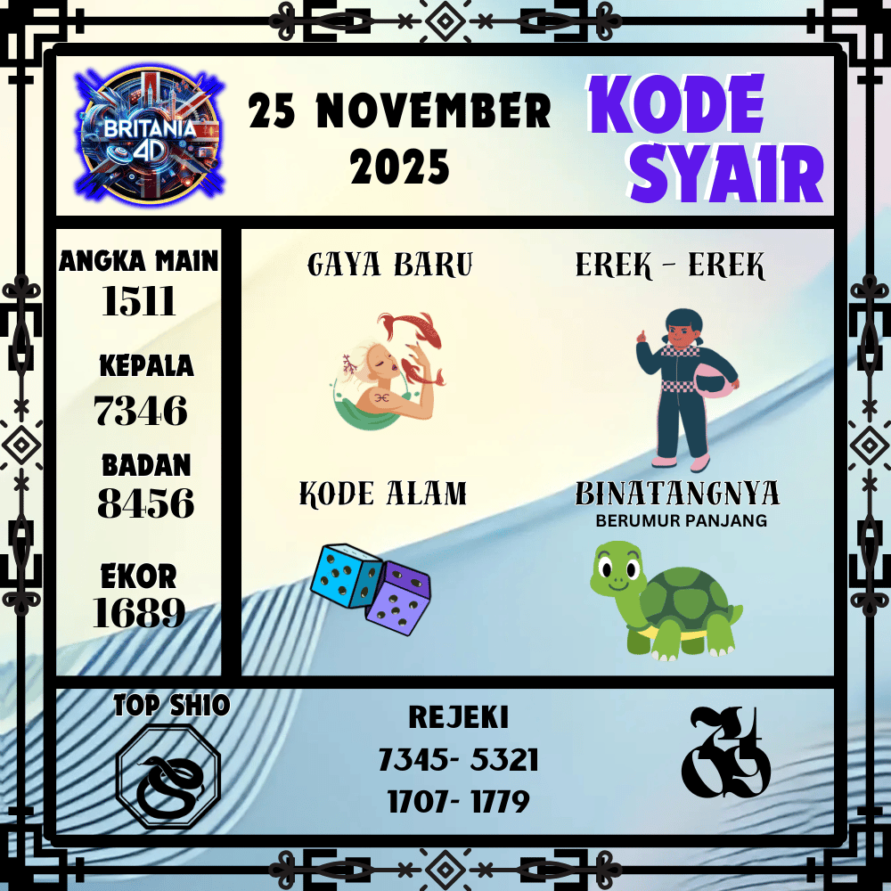 Kode Syair Britania Pools - Oktober Pools