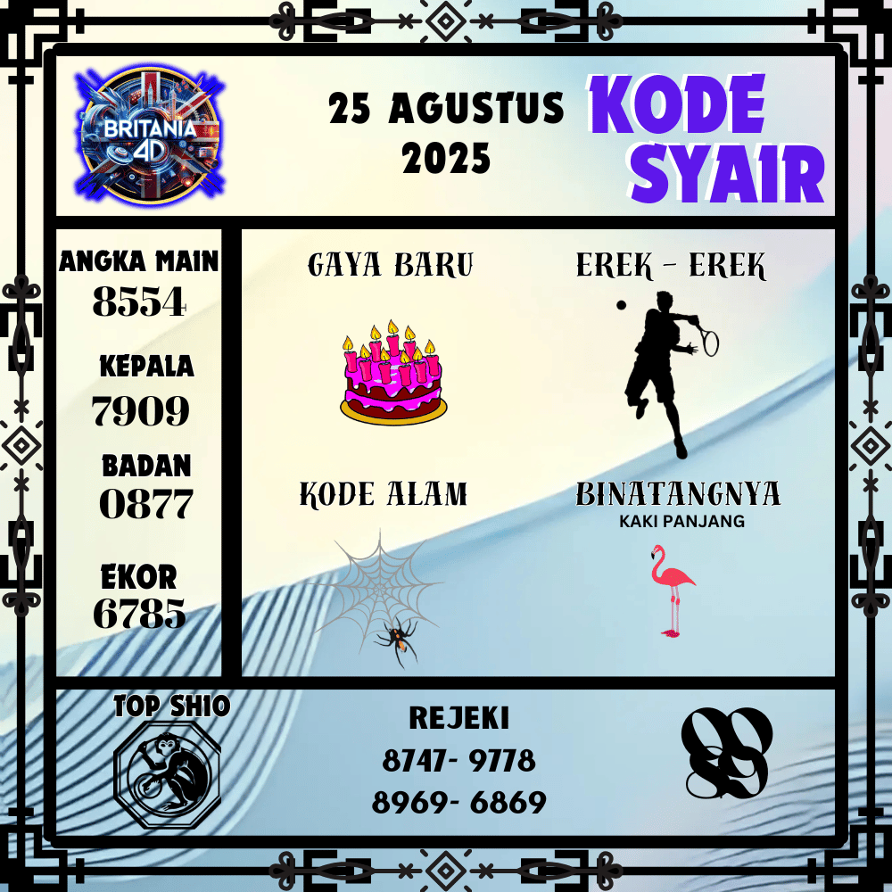 Kode Syair Britania Pools - Agustus Pools