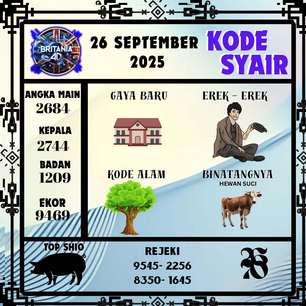 Kode Syair Britania Pools - September Pools