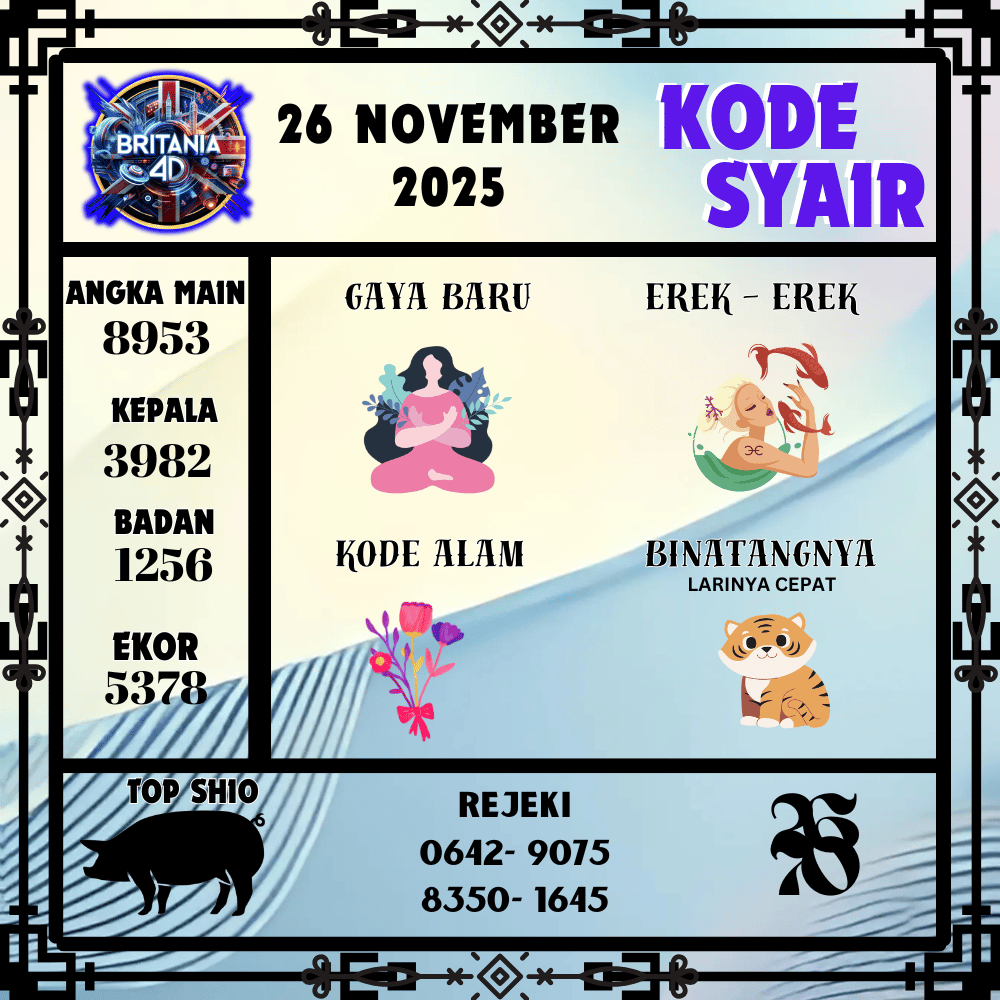 Kode Syair Britania Pools - November Pools