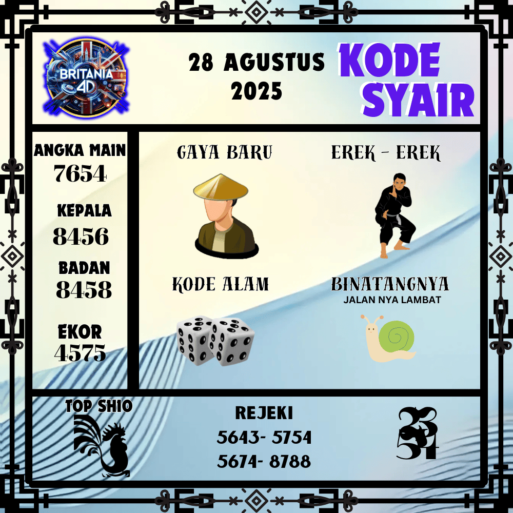 Kode Syair Britania Pools - Agustus Pools