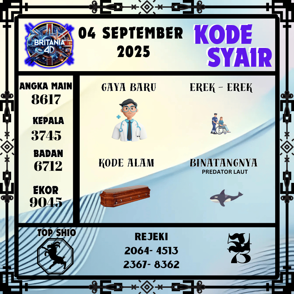 Kode Syair Britania Pools - September Pools