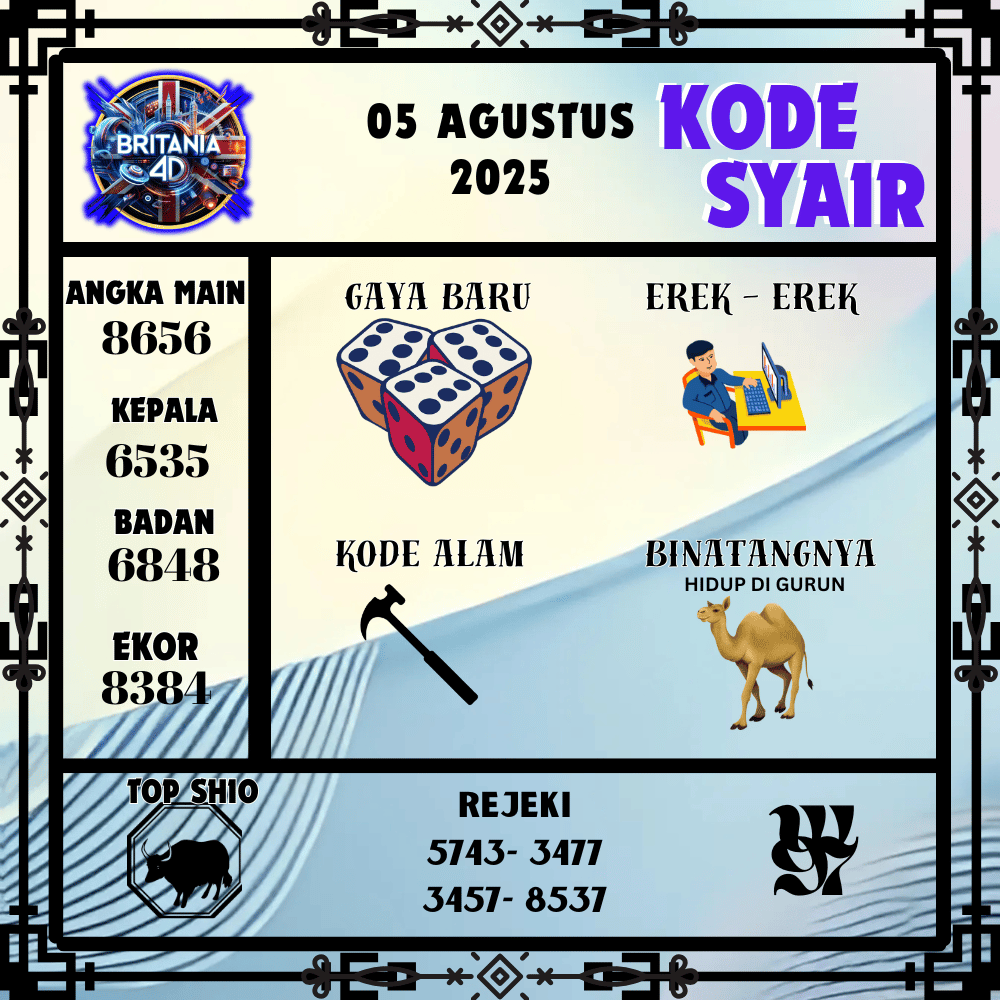 Kode Syair Britania Pools - Agustus Pools