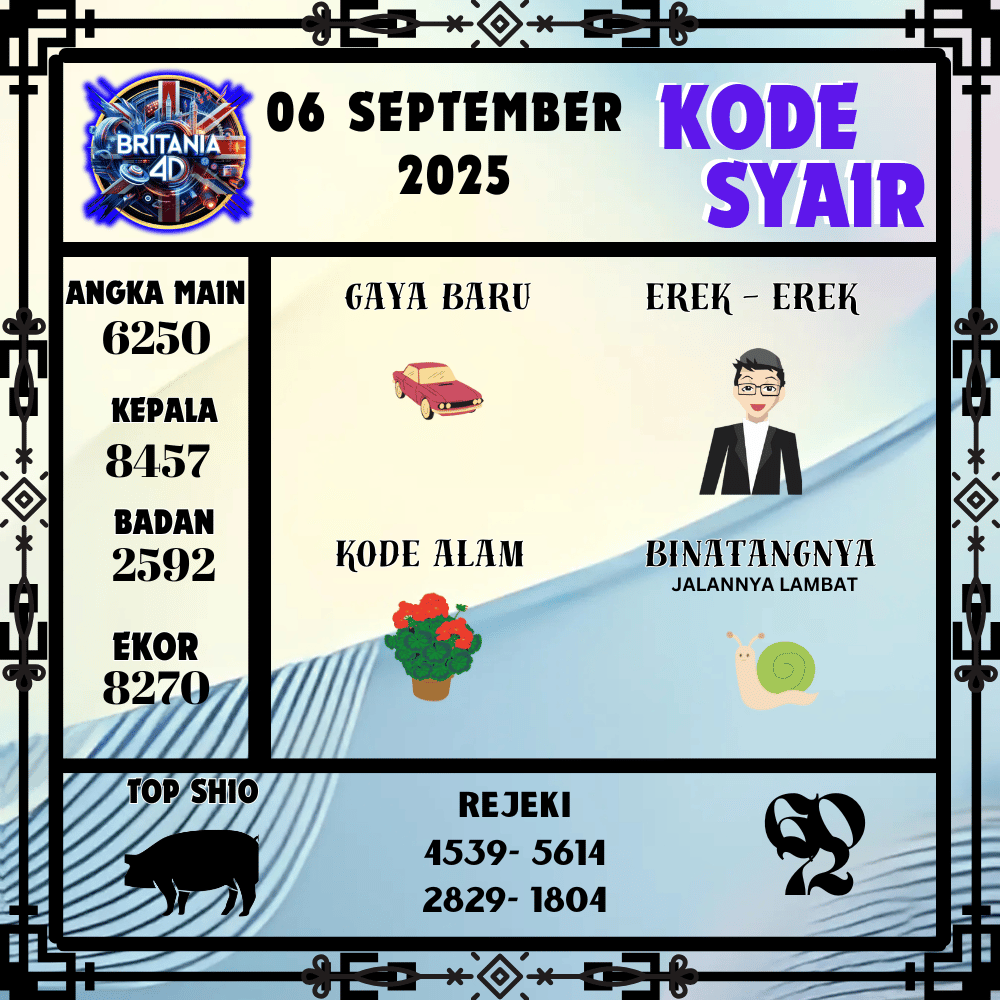 Kode Syair Britania Pools - September Pools