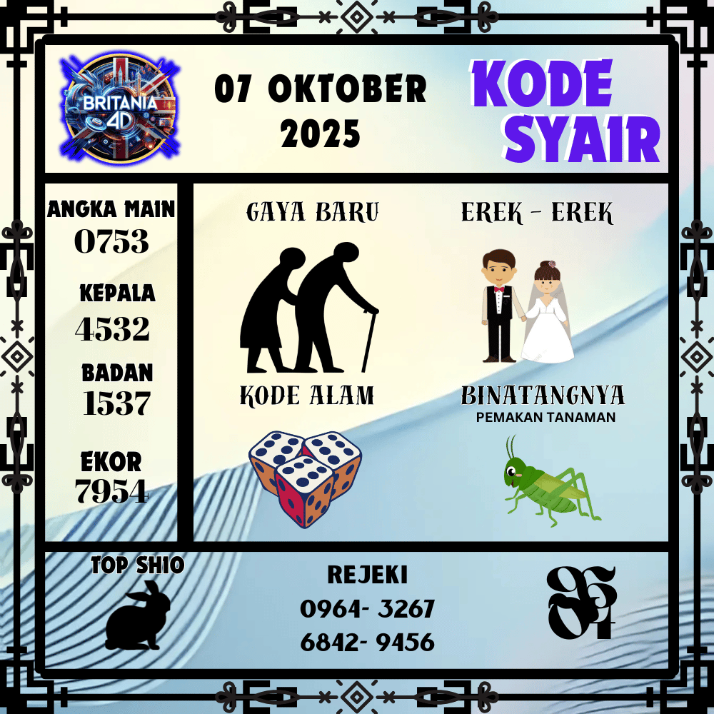 Kode Syair Britania Pools - Oktober Pools