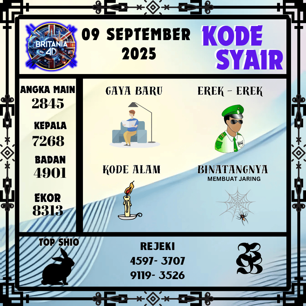 Kode Syair Britania Pools - September Pools