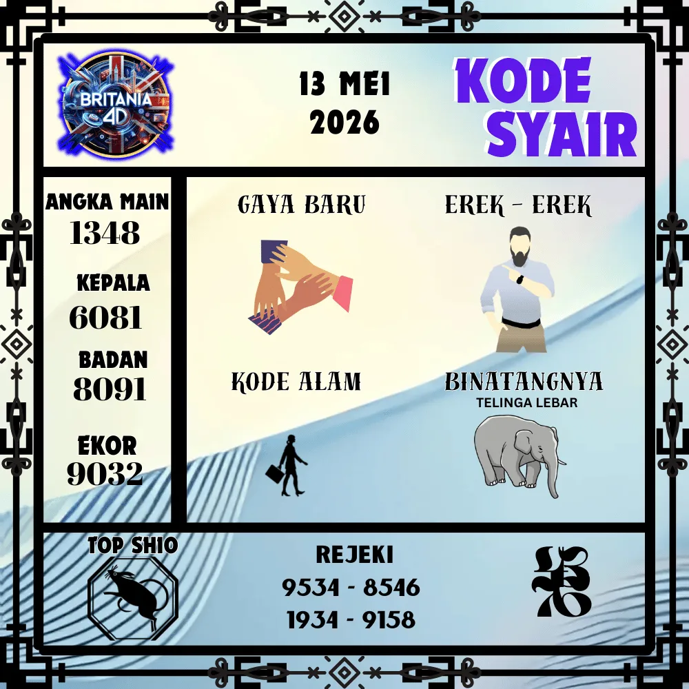 Kode Syair Britania4D  Pools - Mei 2026
