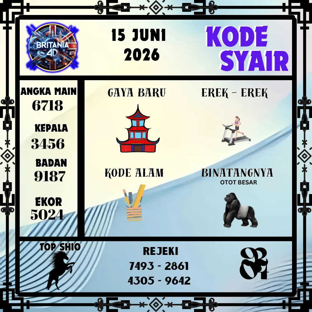 Kode Syair Britania4D  Pools - Juni 2026
