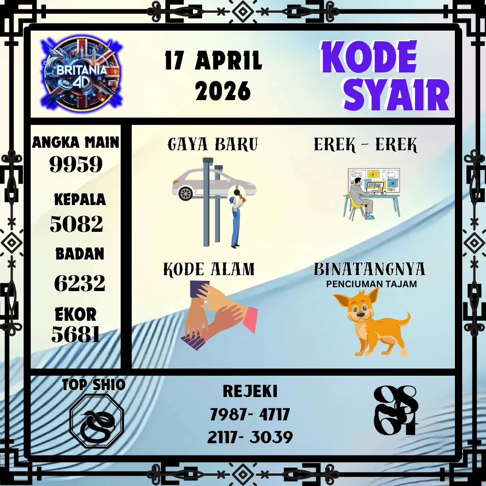 Kode Syair Britania4D  Pools - April 2026
