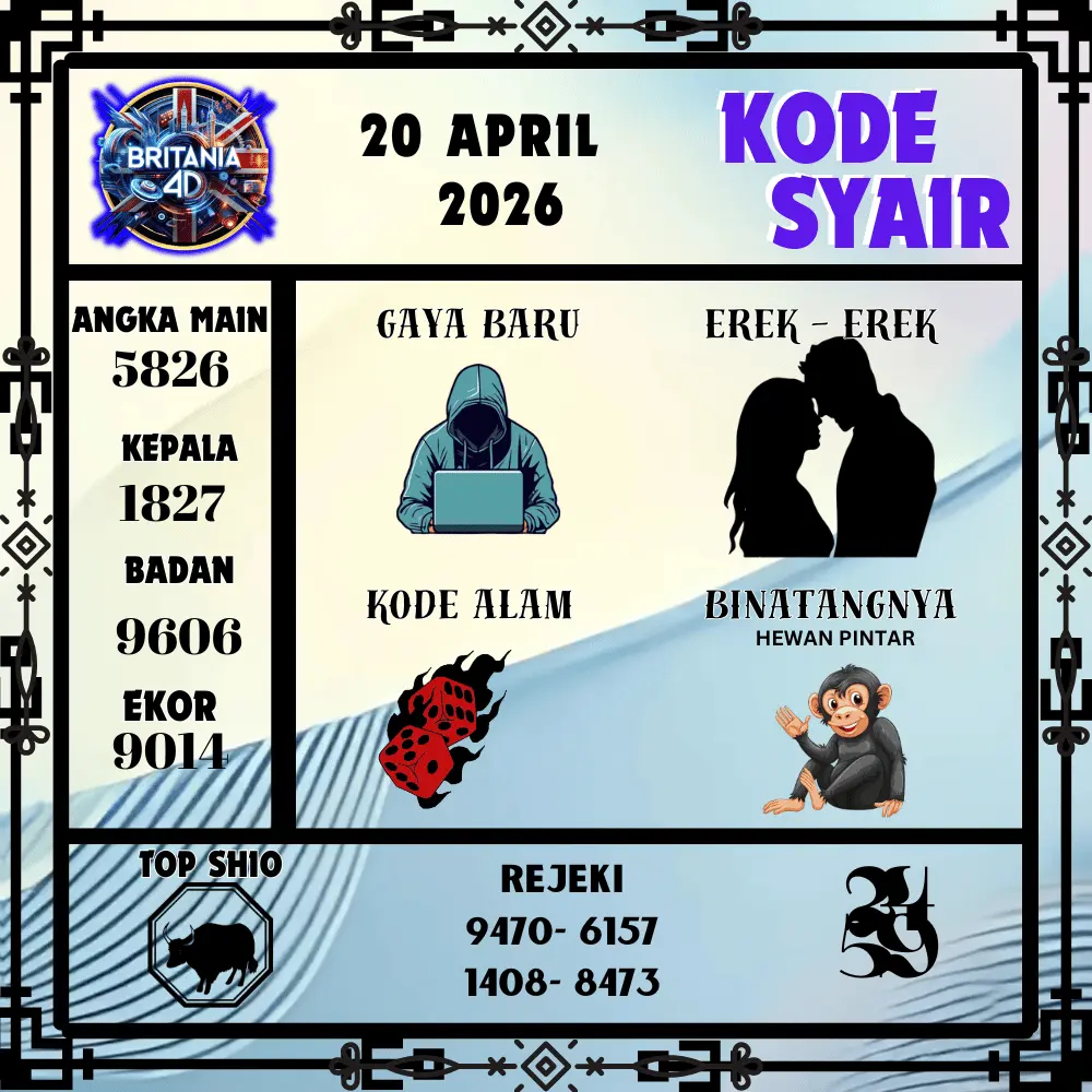 Kode Syair Britania4D  Pools - April 2026

